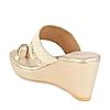 Rocia Gold Women One Toe Hand Embroidered Wedges