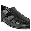 Regal Black Men Flexible Leather Sandals