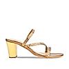 Rocia Antique Gold Women Diamond Embellished Block Heels