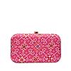 Rocia By Regal Pink Women Silk Patola Print Metal Clutch