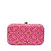 Rocia By Regal Pink Women Silk Patola Print Metal Clutch