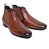 GABICCI TAN MEN PATRICK CHELSEA LEATHER BOOTS