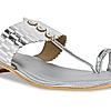 Rocia Silver Women Casual Kolhapuri Flats