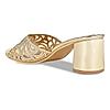 Rocia Gold Women Diamond Embellished Block Heels