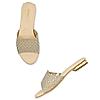 Rocia Light Gold Women Diamond Embellished Sliders