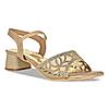 Rocia Gold Women Diamond Embellished Block Heel Sandals