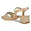 Rocia Gold Women Diamond Embellished Block Heel Sandals