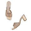 Rocia Rose Gold Women Metallic Woven Heels