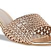 Rocia Rose Gold Women Metallic Woven Heels