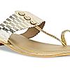 Rocia Gold Women Casual Kolhapuri Flats