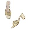 Rocia Gold Women Metallic Woven Heels