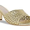 Rocia Gold Women Metallic Woven Heels