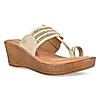 Rocia Beige Women Kolhapuri Wedges