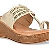 Rocia Beige Women Kolhapuri Wedges