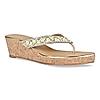 Rocia Gold Women Embroidered Thong Wedges