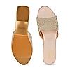 Rocia Rose Gold Women Diamond Embellished Sliders