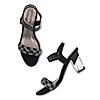 Rocia Black Women Diamond Embellished Block Heel Sandals