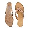 Rocia Rose Gold Women Embroidered Thong Wedges