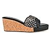 Rocia Black Women Metallic Woven Wedges