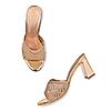 Rocia Rose Gold Women Diamond Embellished High Heel Sandals