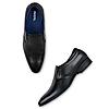 Regal Black Men Laser Cut Leather Formal Slip On Shoes