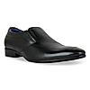 Regal Black Men Laser Cut Leather Formal Slip On Shoes