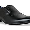 Regal Black Men Laser Cut Leather Formal Slip On Shoes