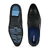 Regal Black Men Laser Cut Leather Formal Slip On Shoes