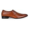 Regal Tan Men Laser Cut Leather Formal Slip On Shoes