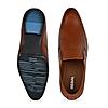 Regal Tan Men Laser Cut Leather Formal Slip On Shoes