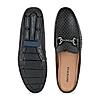 Imperio By Regal Black Men Textured Leather Buckled Mules