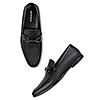 Imperio By Regal Black Men Textured Leather Formal Slip On Shoes