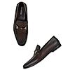 Imperio By Regal Brown Men Textured Leather Buckled Formal Slip On Shoes