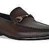 Imperio By Regal Brown Men Textured Leather Buckled Formal Slip On Shoes