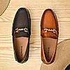 Imperio By Regal Coffee Men Casual Leather Loafers