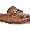 Imperio By Regal Tan Men Textured Leather Buckled Mules