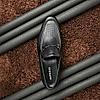Imperio By Regal Black Men Textured Leather Buckled Formal Slip On Shoes
