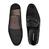 Imperio By Regal Black Men Textured Leather Buckled Formal Slip On Shoes