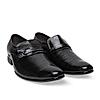 Regal Black Men Textured Patent Slip Ons