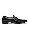 Regal Black Men Textured Patent Slip Ons