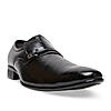 Regal Black Men Textured Patent Slip Ons