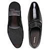 Regal Black Men Textured Patent Slip Ons