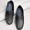 Regal Black Men Textured Casual Driving Loafers