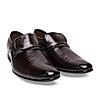 Regal Maroon Men Textured Patent Slip Ons