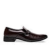 Regal Maroon Men Textured Patent Slip Ons