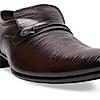 Regal Maroon Men Textured Patent Slip Ons