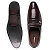 Regal Maroon Men Textured Patent Slip Ons