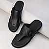 Regal Black Men Leather Woven Sandals