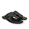 Regal Black Men Leather Woven Sandals