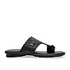 Regal Black Men Leather Woven Sandals